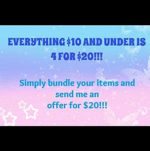 CLEARANCE SALE - 4 for $20